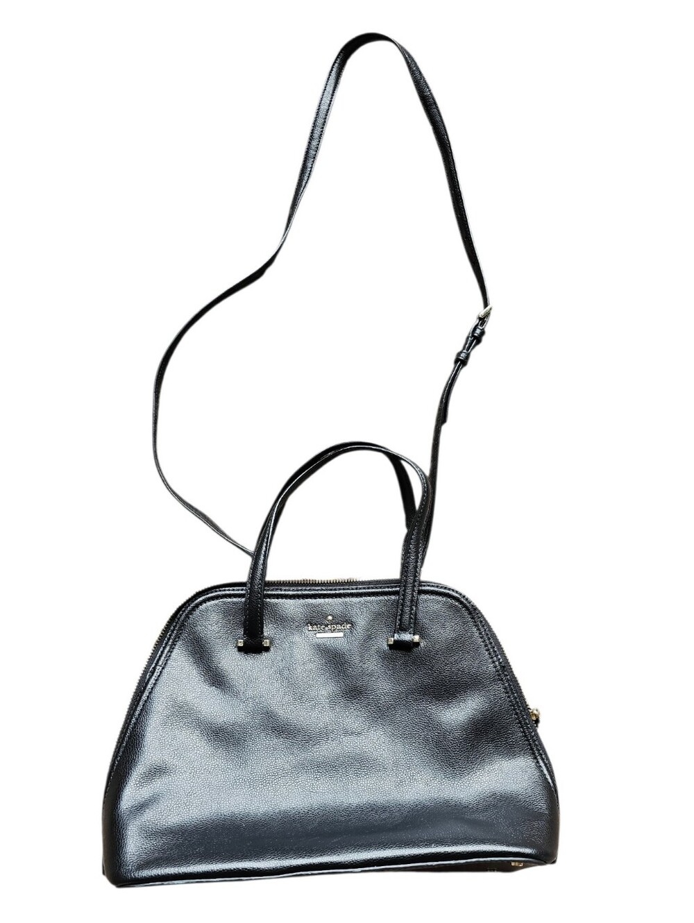 Kate Spade Small Rima Black Leather Dome Satchel Crossbody - Picture 2 of 9